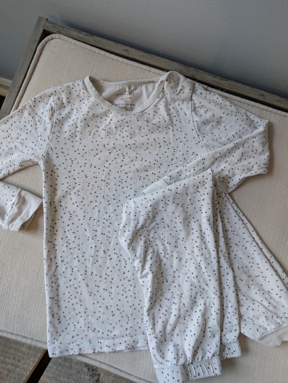 Simply Magnetic Me White Long Sleeve Pajama Set with Confetti Dots - 3T
